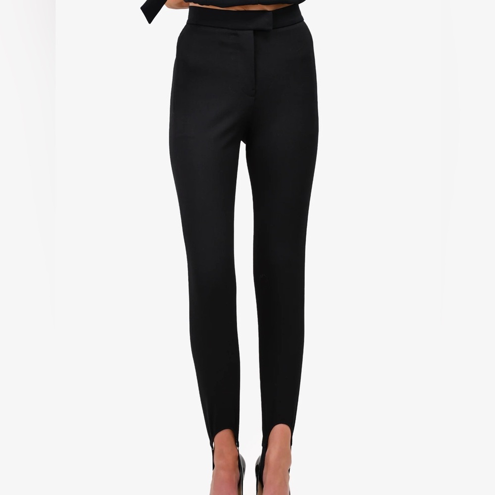 Burberry Black Cotton Blend High Waist Tailored JODHPUR Stirrup Trousers Size 8